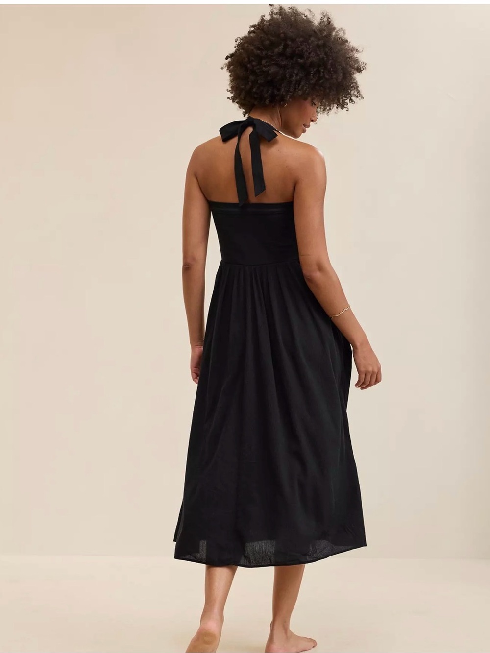 aerie Black Halter Midi Dress - Picture 2 of 5